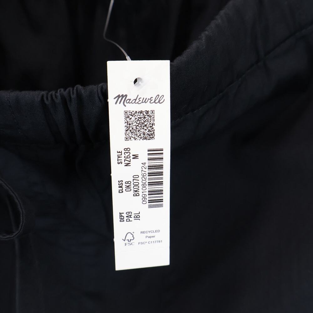NWT Madewell Pull-On Barrel-Leg Utility Pants In Poplin Jet Black Size Medium - Picture 9 of 10